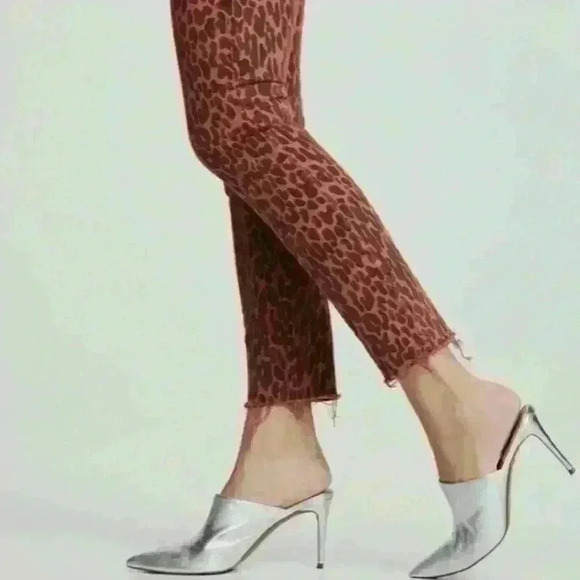 MOTHER High Waisted Looker Ankle Fray In Animal Attraction Size 26 New With Tags - Picture 8 of 14
